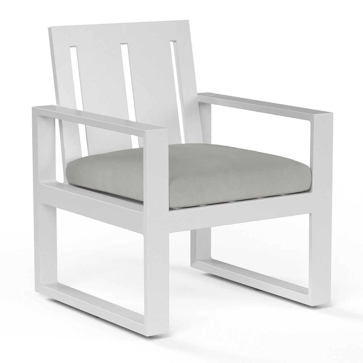 Sunset West Newport Dining Chair in Cast Silver, No Welt — View 4
