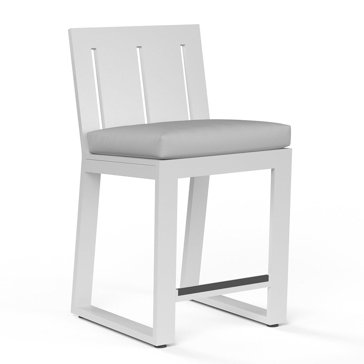 Sunset West Newport Barstool in Cast Silver, No Welt — View 2