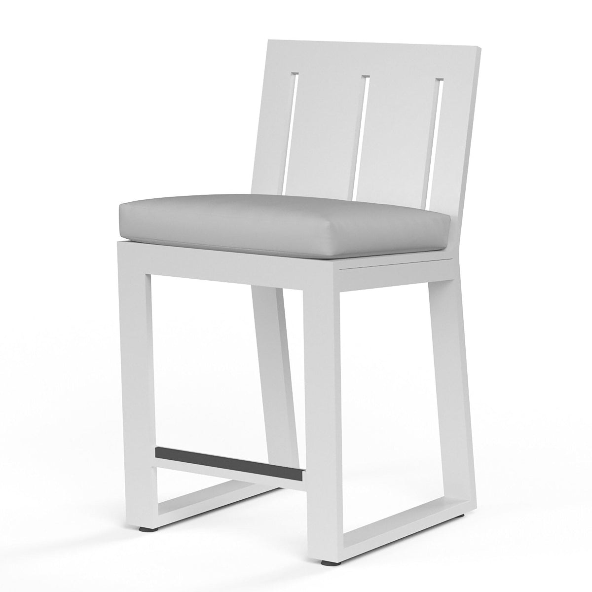 Sunset West Newport Barstool in Cast Silver, No Welt — View 3