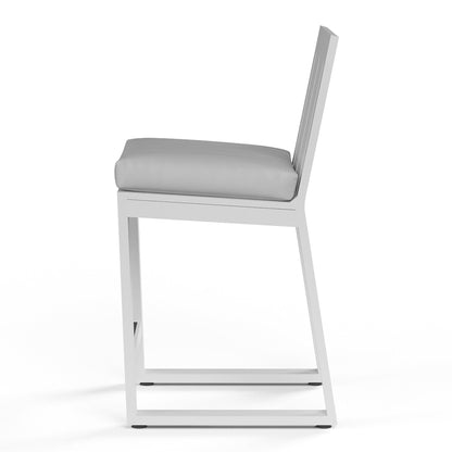 Sunset West Newport Barstool in Cast Silver, No Welt — View 6