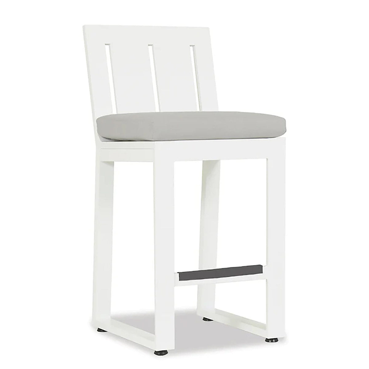 Sunset West Newport Counter Stool in Cast Silver, No Welt — View 3