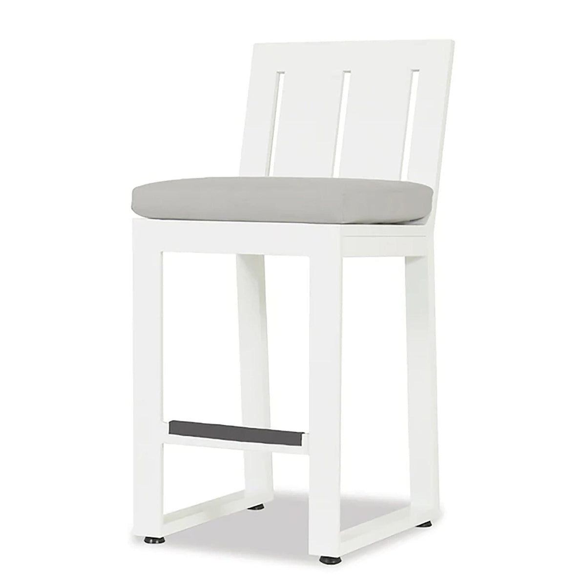 Sunset West Newport Counter Stool in Cast Silver, No Welt — View 4
