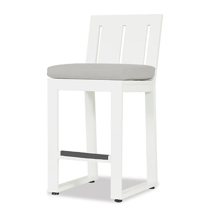 Sunset West Newport Counter Stool in Cast Silver, No Welt — View 4