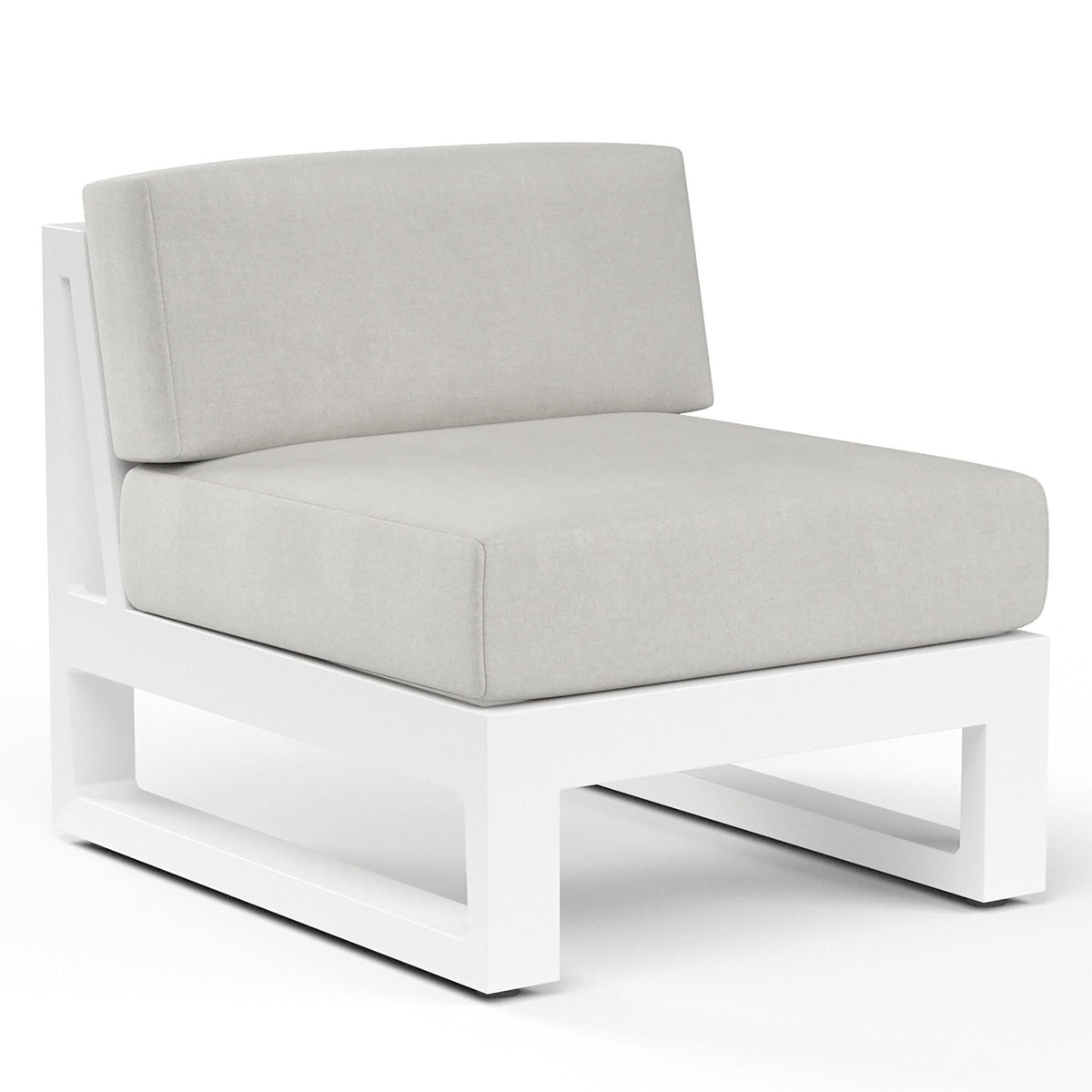 Sunset West Newport Armless Club Chair in Cast Silver, No Welt — View 5