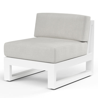 Sunset West Newport Armless Club Chair in Cast Silver, No Welt — View 6