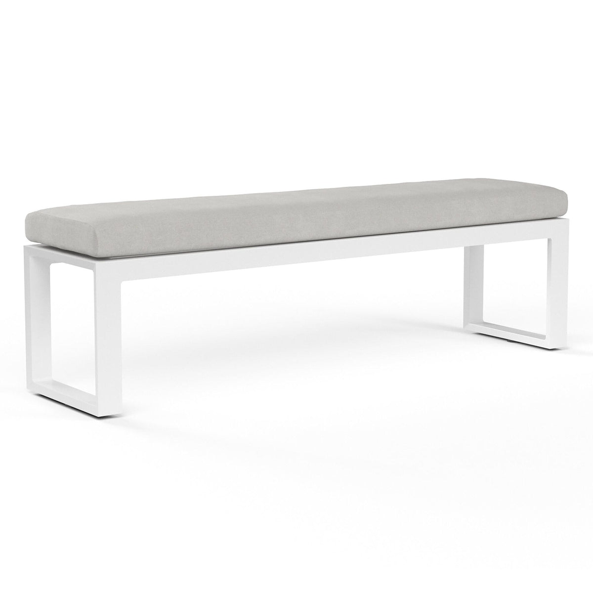 Sunset West Newport Dining Bench in Cast Silver, No Welt — View 2