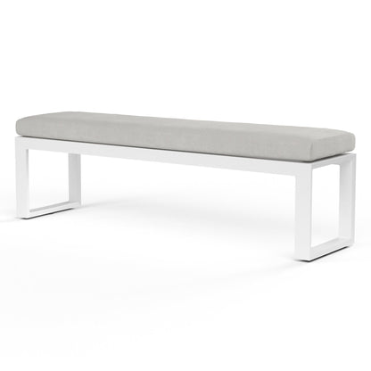 Sunset West Newport Dining Bench in Cast Silver, No Welt — View 3