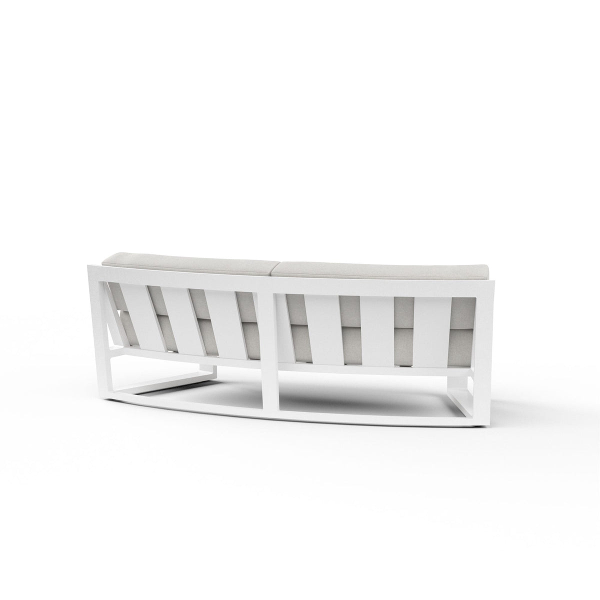 Sunset West Newport Curved Sofa in Cast Silver, No Welt — View 2
