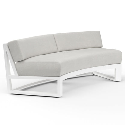 Sunset West Newport Curved Sofa in Cast Silver, No Welt — View 6