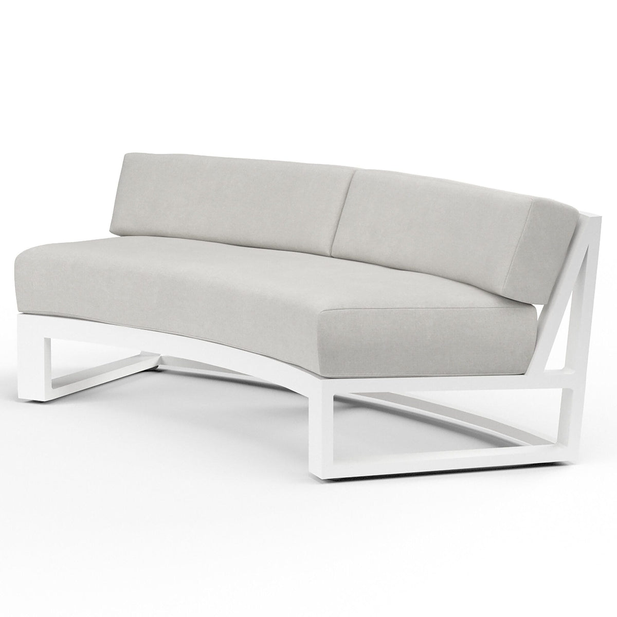 Sunset West Newport Curved Sofa in Cast Silver, No Welt — View 8