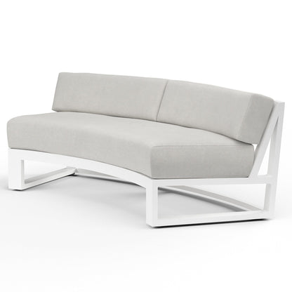 Sunset West Newport Curved Sofa in Cast Silver, No Welt — View 8