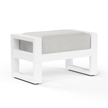 Sunset West Newport Ottoman in Cast Silver, No Welt — View 4