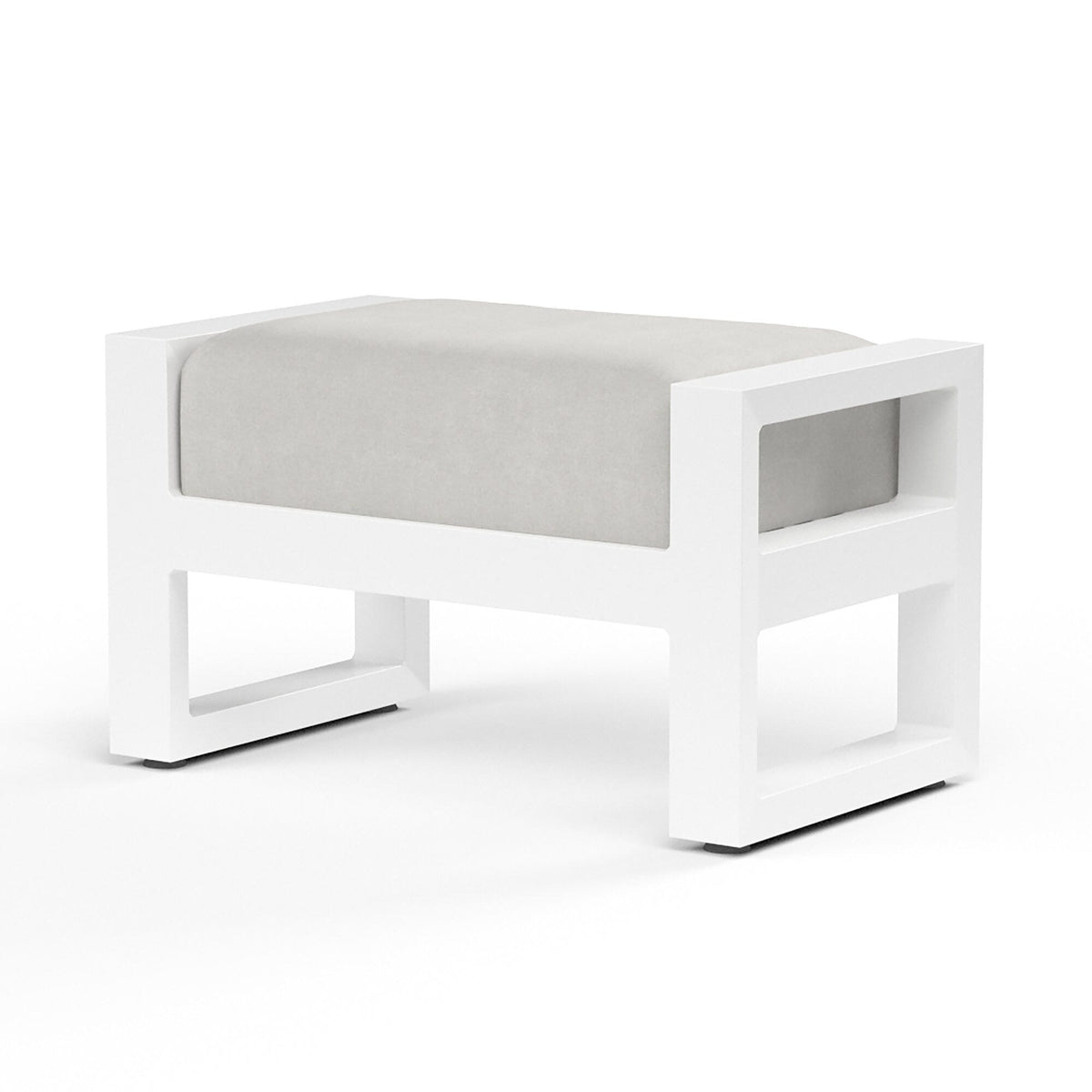 Sunset West Newport Ottoman in Cast Silver, No Welt — View 5