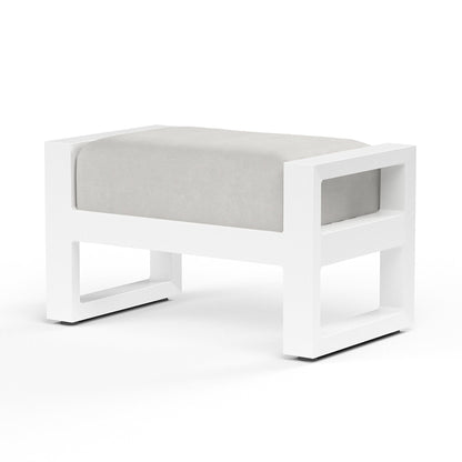 Sunset West Newport Ottoman in Cast Silver, No Welt — View 5