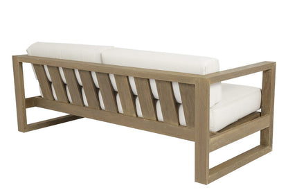 Sunset West Coastal Teak Sofa in Canvas Canvas, No Welt