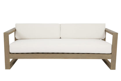 Sunset West Coastal Teak Sofa in Canvas Canvas, No Welt — View 2