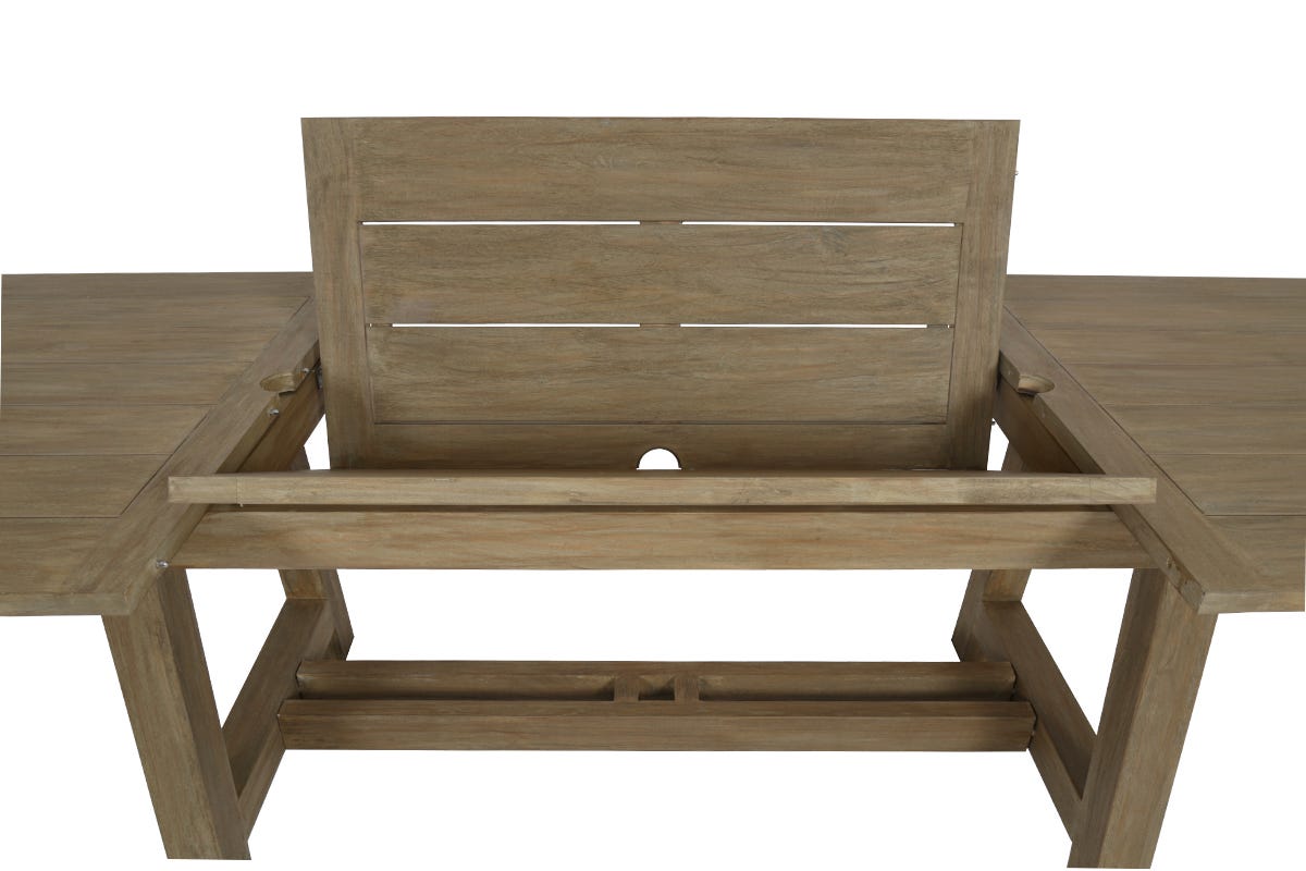 Sunset West Coastal Teak Dining Table with Leaf Extension — View 2