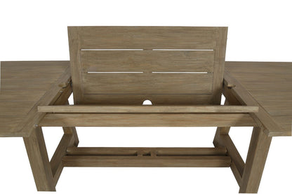 Sunset West Coastal Teak Dining Table with Leaf Extension — View 2