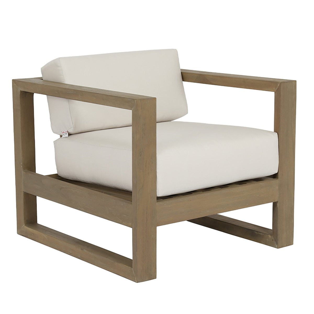 Sunset West Coastal Teak Club Chair in Canvas Canvas, No Welt — View 6