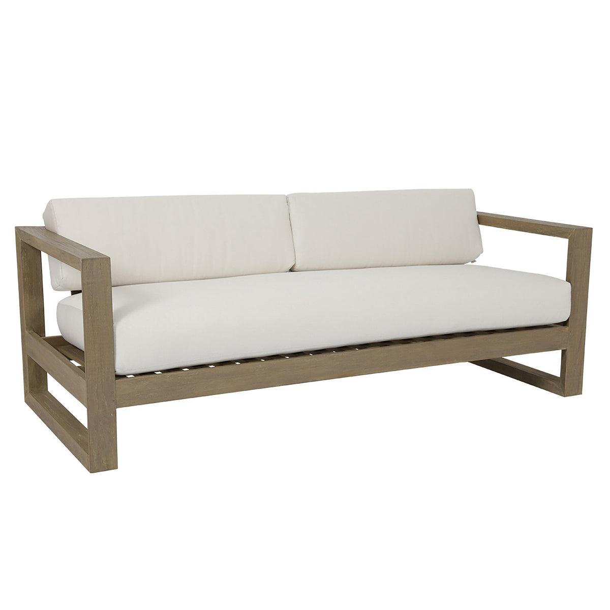 Sunset West Coastal Teak Sofa in Canvas Canvas, No Welt — View 5