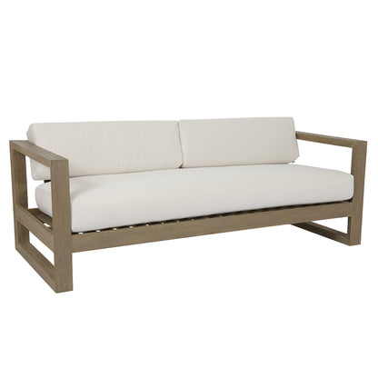 Sunset West Coastal Teak Sofa in Canvas Canvas, No Welt — View 5