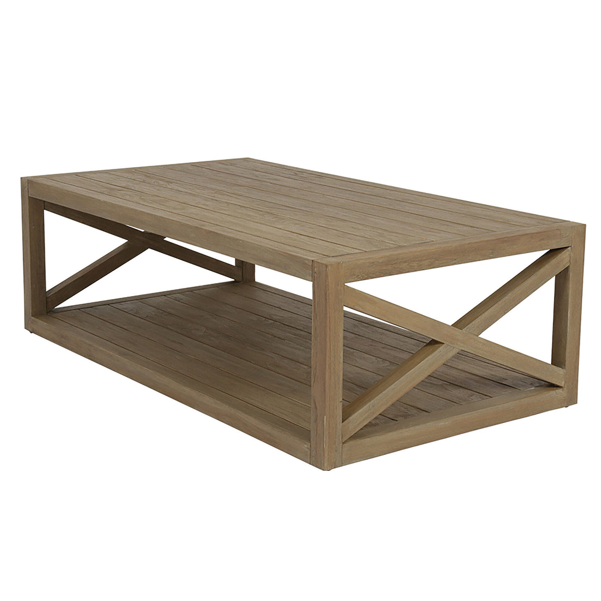 Sunset West Coastal Teak X Coffee Table — View 3