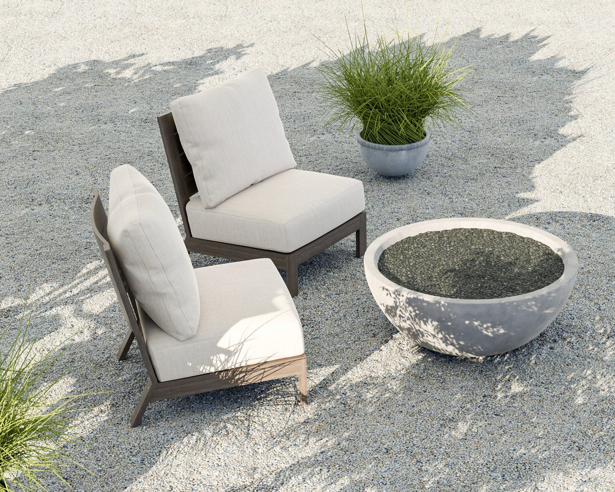 Sunset West Laguna Armless Club in Canvas Flax, No Welt — View 6