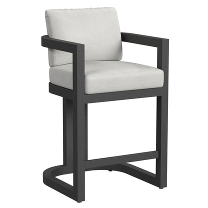 Sunset West Malibu Barstool in Cast Silver, No Welt — View 3