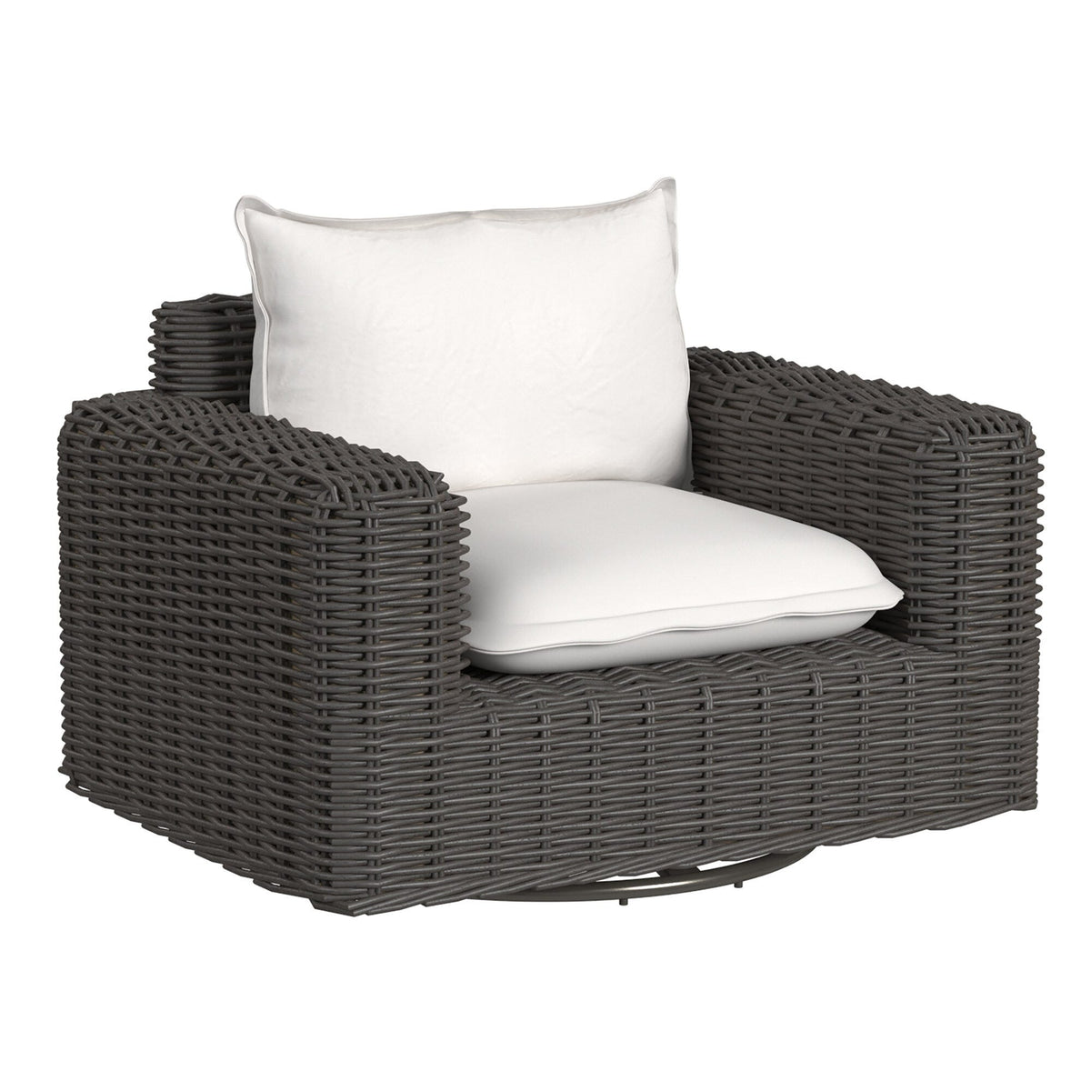Sunset West Cabo Oversized Swivel Club Chair in Soothe Pearl w/ Flange Welt — View 5