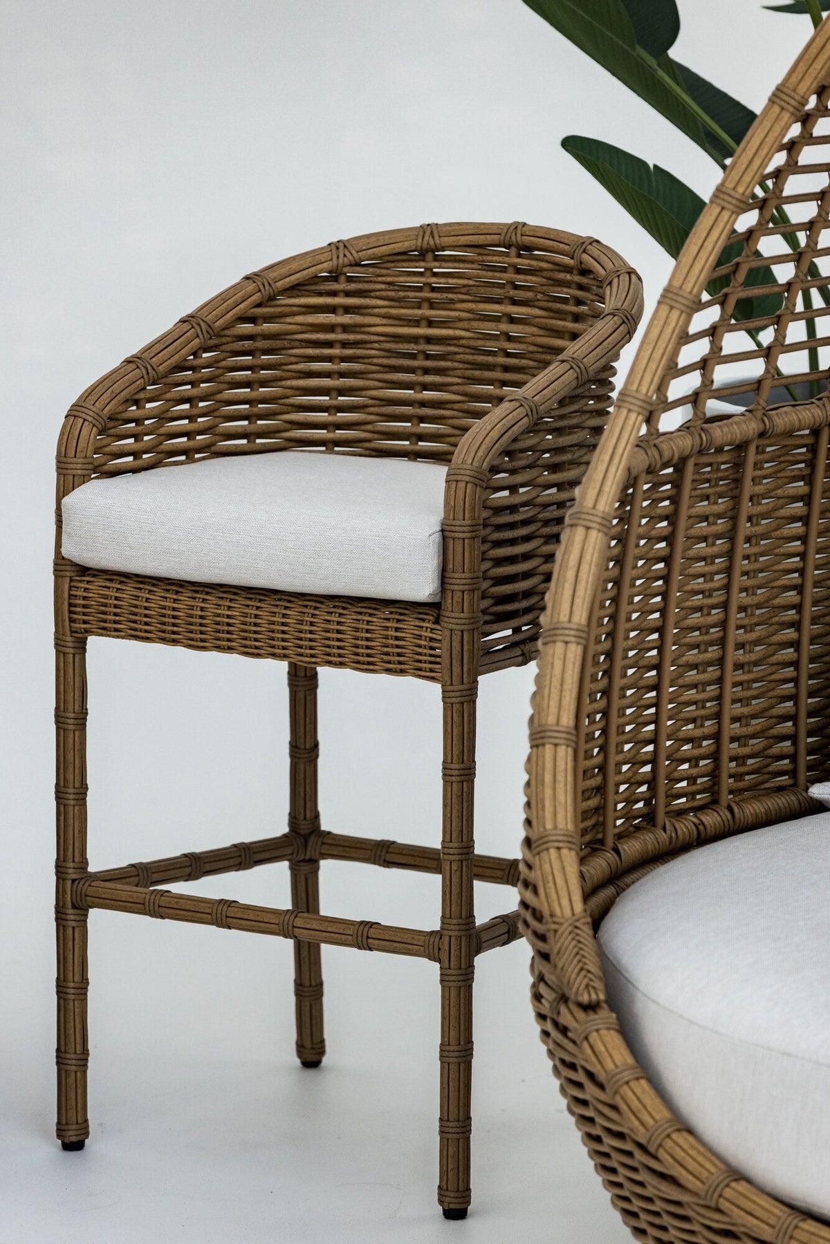 Sunset West Playa Counter Stool in Soothe Pearl w/ Flange Welt — View 2