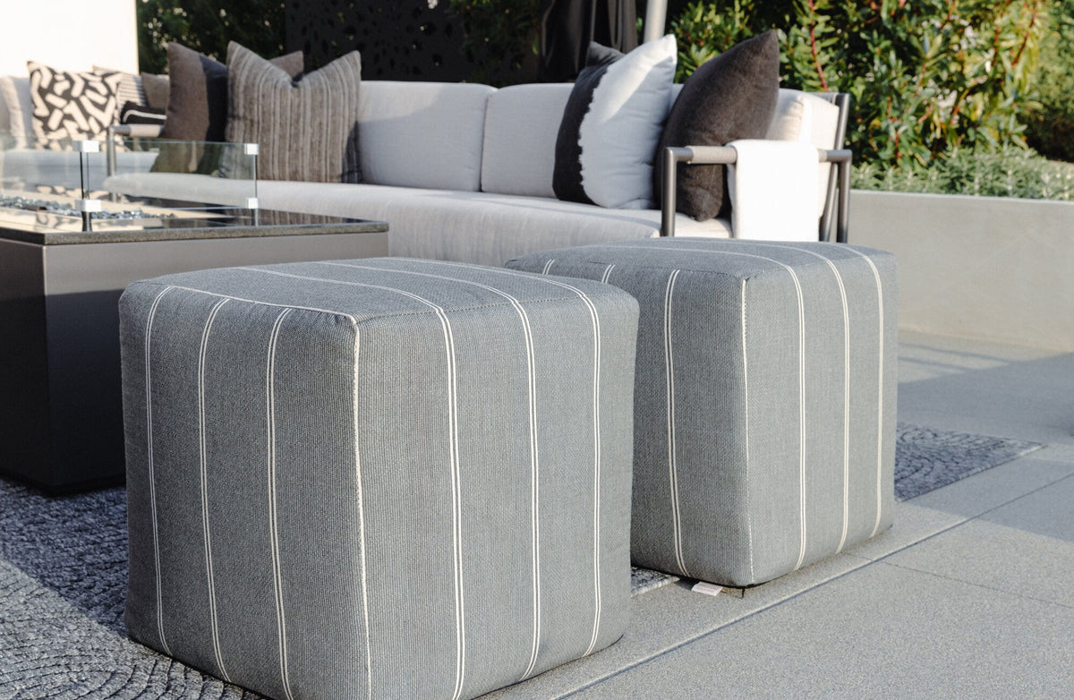 Sunset West Bazaar 18"Pouf Cube in Heritage Granite — View 6