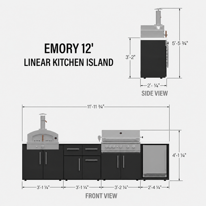 Emory 12' Outdoor Kitchen Island