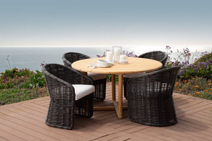 Sunset West Natural Teak Maui 56" Round Dining Table — View 5