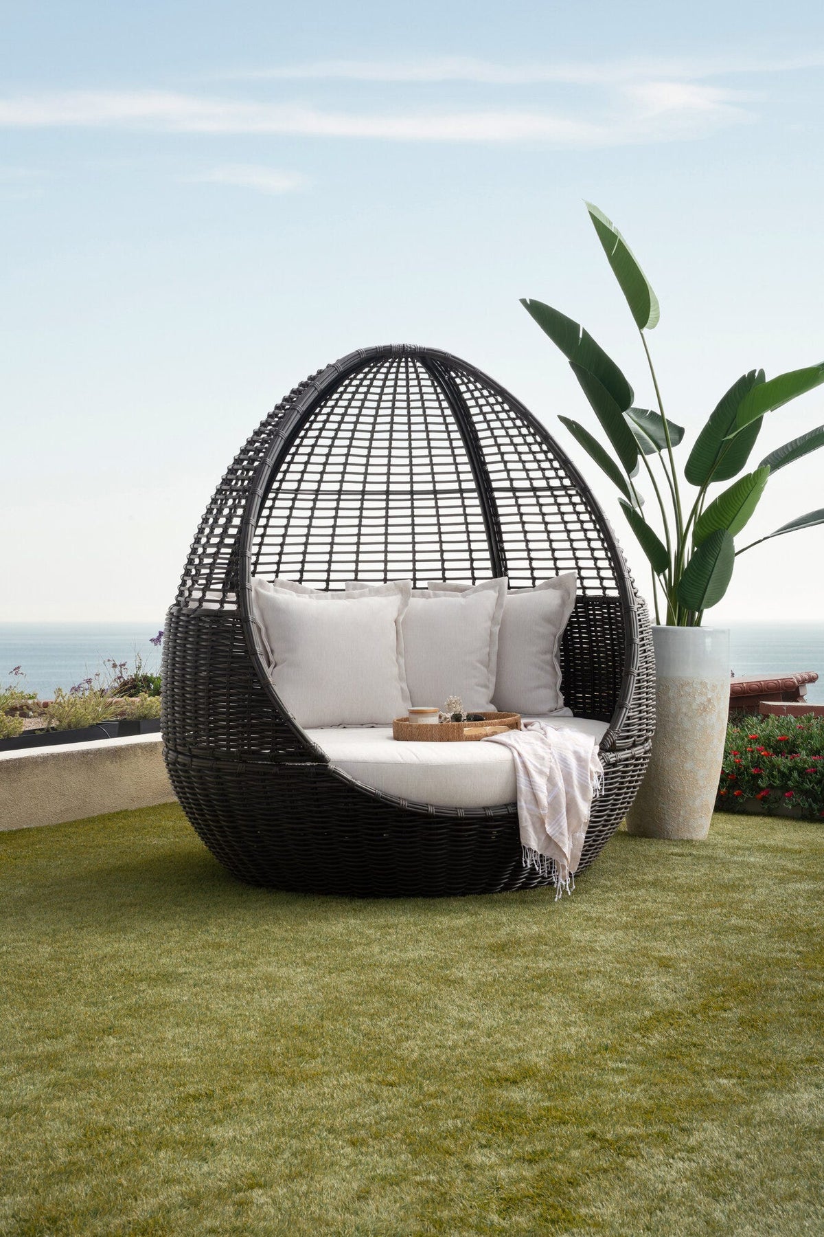 Sunset West Cabo Daybed in Soothe Pearl w/ Flange Welt — View 3