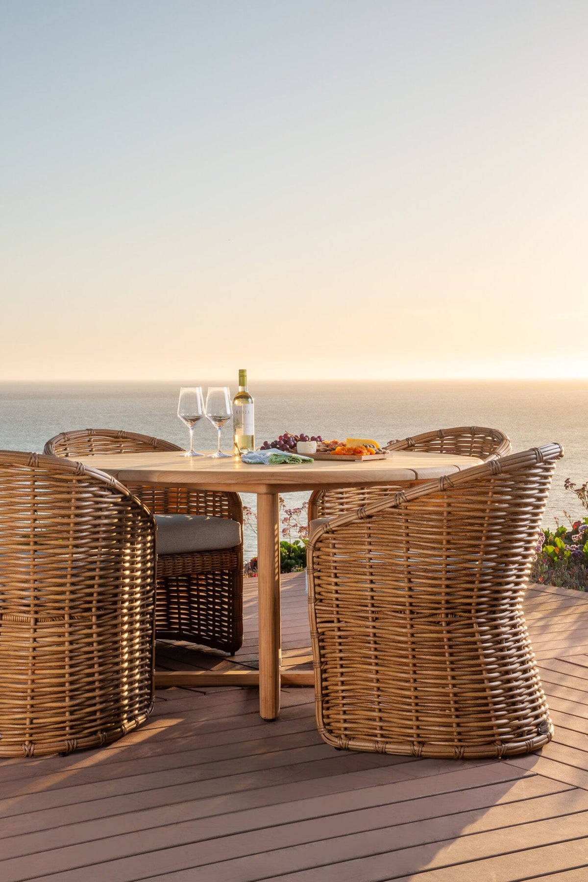 Sunset West Natural Teak Maui 56" Round Dining Table — View 4
