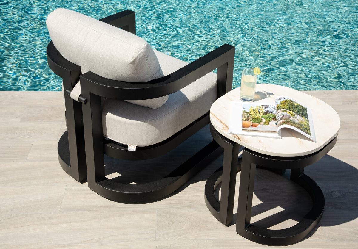Sunset West Malibu Club Chair in Cast Silver, No Welt — View 4