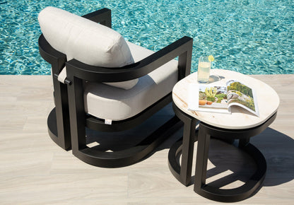 Sunset West Malibu Club Chair in Cast Silver, No Welt — View 4