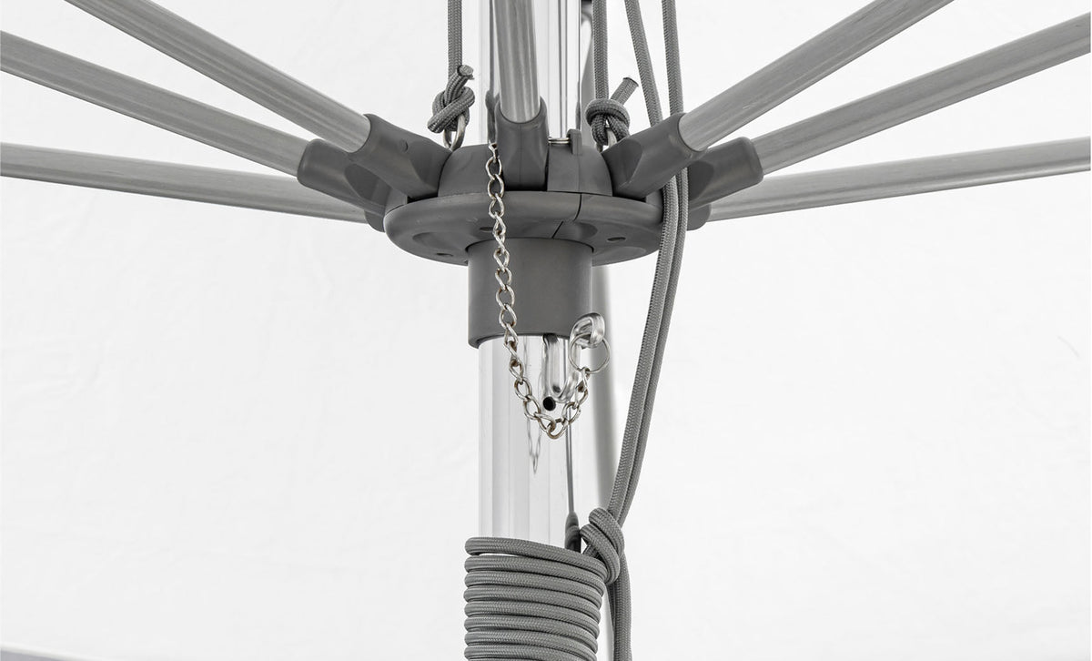 Ledge 8.5' Rectangle Pulley Essential Fiberglass Umbrella