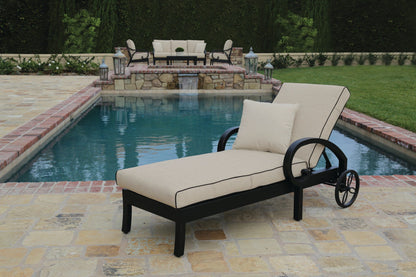 Sunset West Monterey Chaise Lounge in Linen Stone w/ Selt Welt — View 5