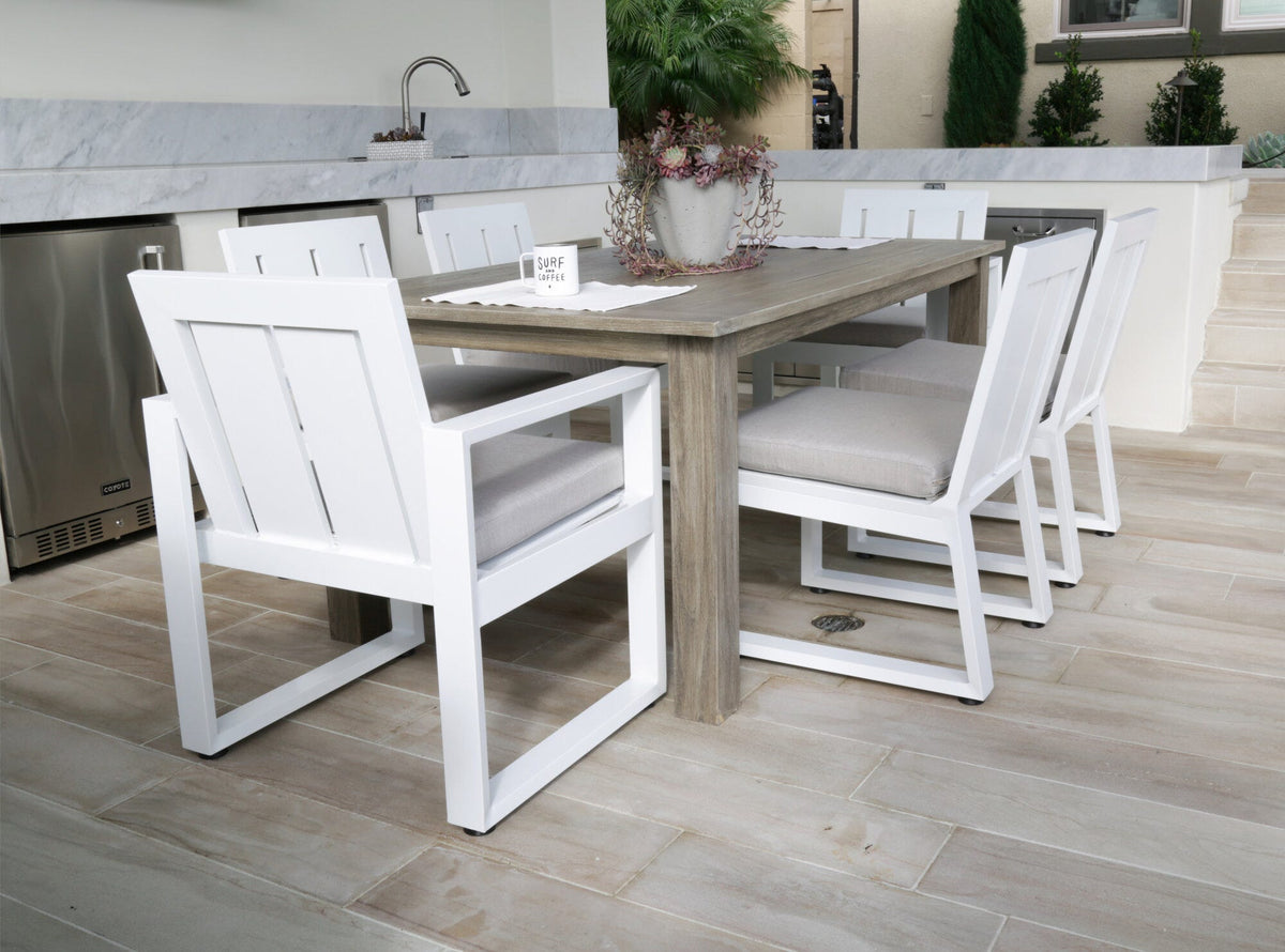 Sunset West Newport Armless Dining Chair in Cast Silver, No Welt — View 2