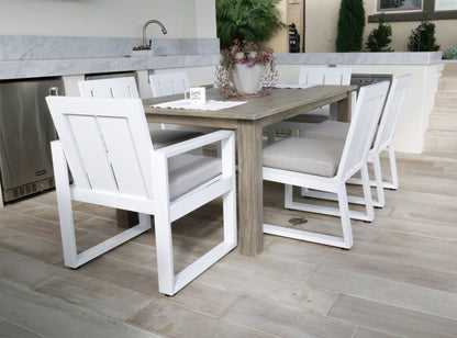 Sunset West Newport Armless Dining Chair in Cast Silver, No Welt — View 2