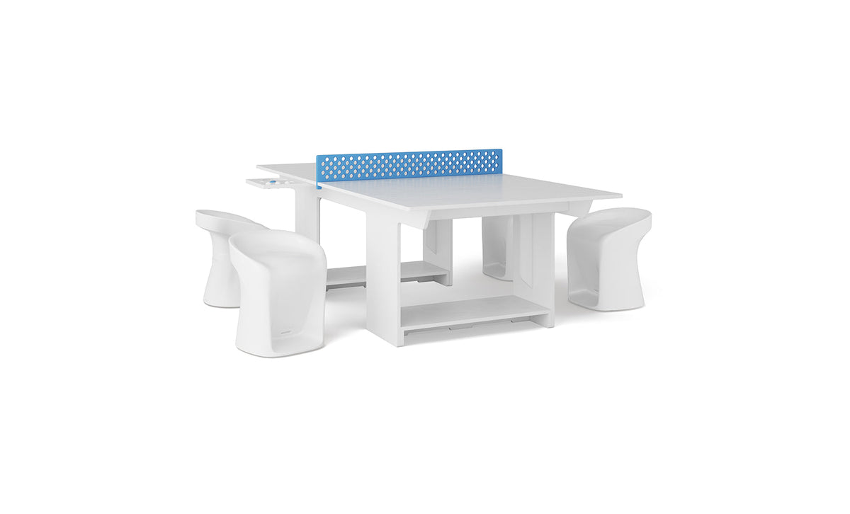 Ledge Table Tennis and Barstools Gathering Set