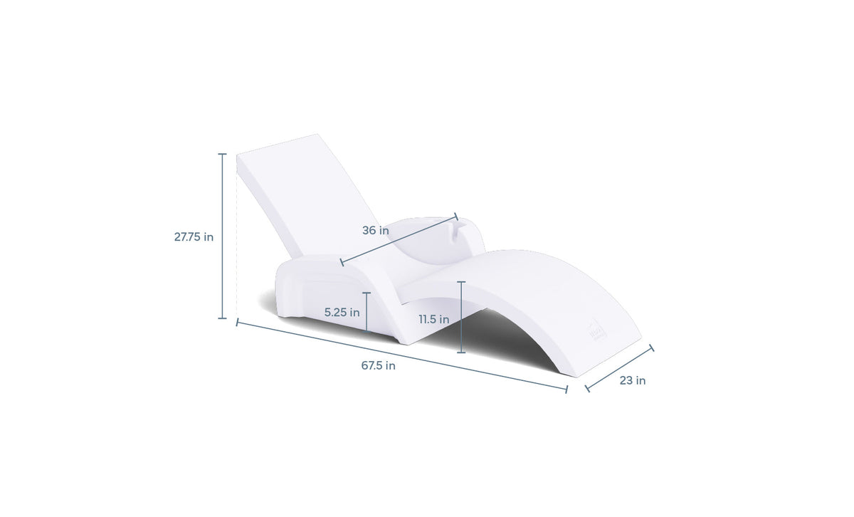 Ledge Signature Chaise and Armrest Console In-Pool Lounge Set