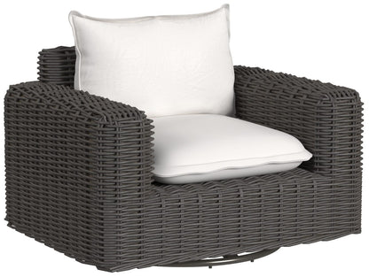 Sunset West Cabo Swivel Club Glider in Soothe Pearl w/ Flange Welt — View 2
