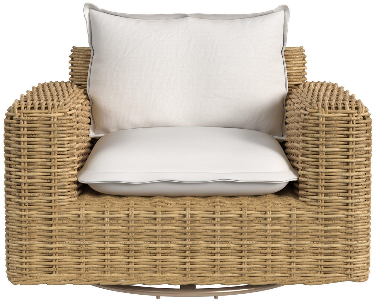 Sunset West Playa Swivel Club Glider in Soothe Pearl w/ Flange Welt — View 3