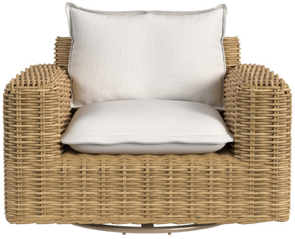 Sunset West Playa Swivel Club Glider in Soothe Pearl w/ Flange Welt — View 3
