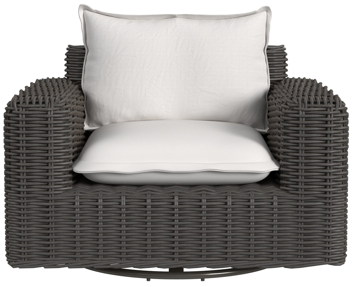 Sunset West Cabo Swivel Club Glider in Soothe Pearl w/ Flange Welt — View 3