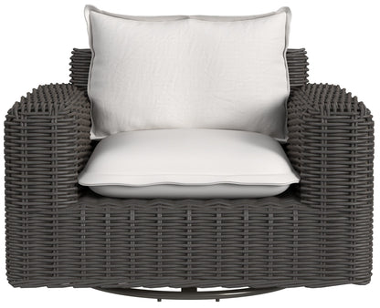 Sunset West Cabo Swivel Club Glider in Soothe Pearl w/ Flange Welt — View 3