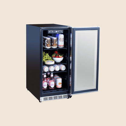15" 3.2 Cu Outdoor Rated Refrigerator w/ Glass Door by Summerset