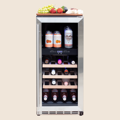 15" 2.9 Cu. Outdoor Rated Dual Zone Wine Cooler by Summerset